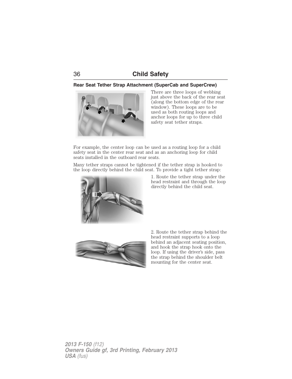 36 child safety | FORD 2013 F-150 v.3 User Manual | Page 37 / 592