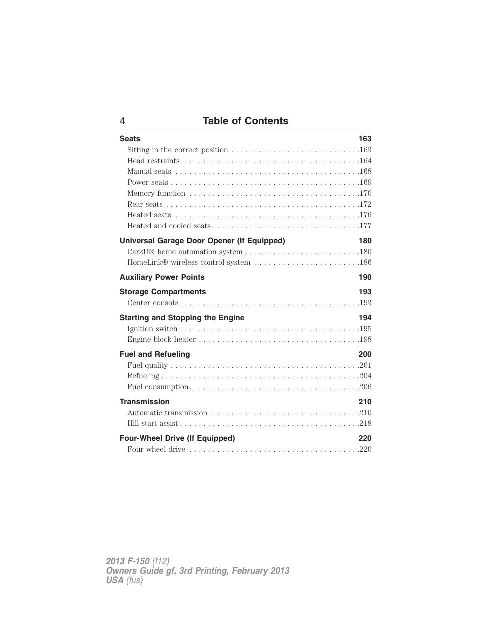 4table of contents | FORD 2013 F-150 v.3 User Manual | Page 5 / 592