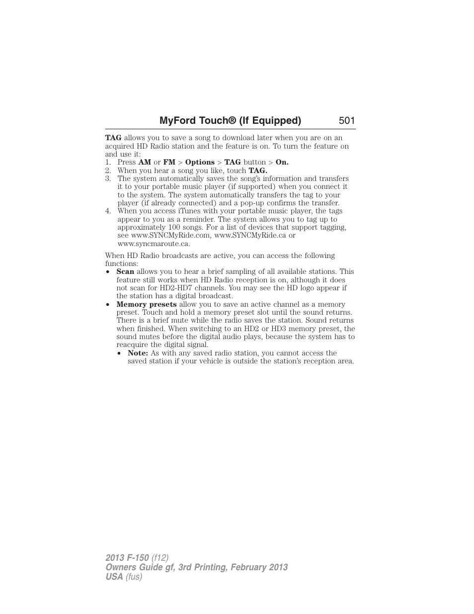 Myford touch® (if equipped) 501 | FORD 2013 F-150 v.3 User Manual | Page 502 / 592