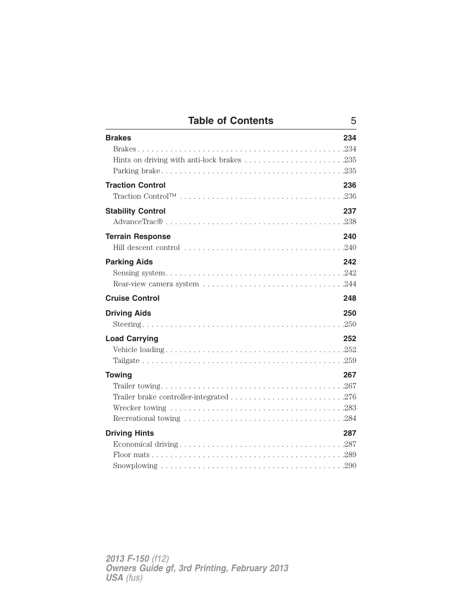 Table of contents 5 | FORD 2013 F-150 v.3 User Manual | Page 6 / 592