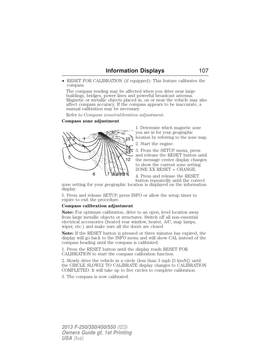 Information displays 107 | FORD 2013 F-550 v.1 User Manual | Page 108 / 563