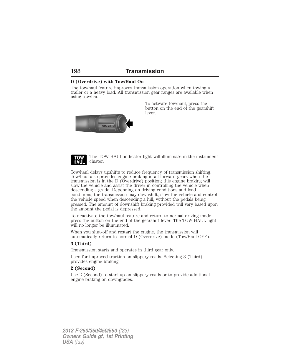 198 transmission | FORD 2013 F-550 v.1 User Manual | Page 199 / 563