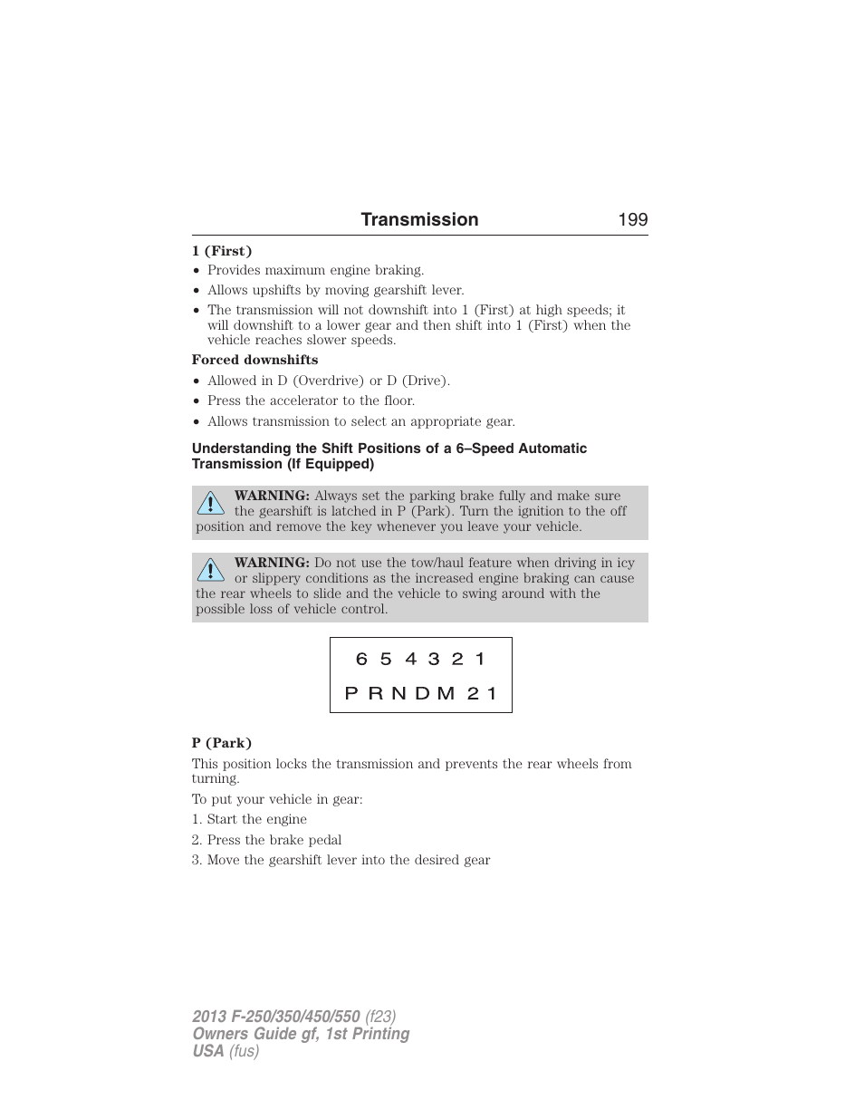 Transmission 199 | FORD 2013 F-550 v.1 User Manual | Page 200 / 563