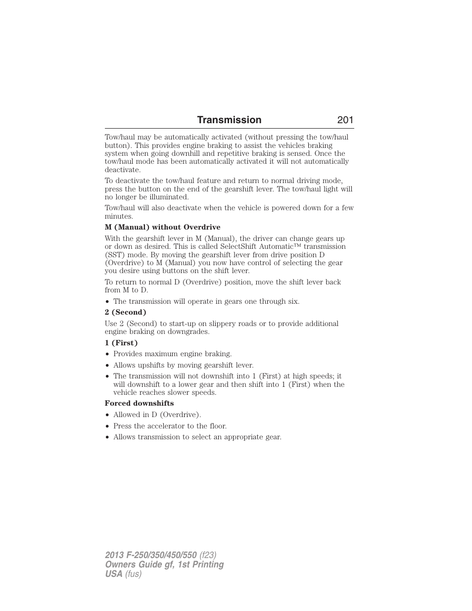 Transmission 201 | FORD 2013 F-550 v.1 User Manual | Page 202 / 563