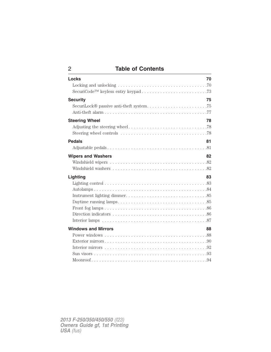 2table of contents | FORD 2013 F-550 v.1 User Manual | Page 3 / 563