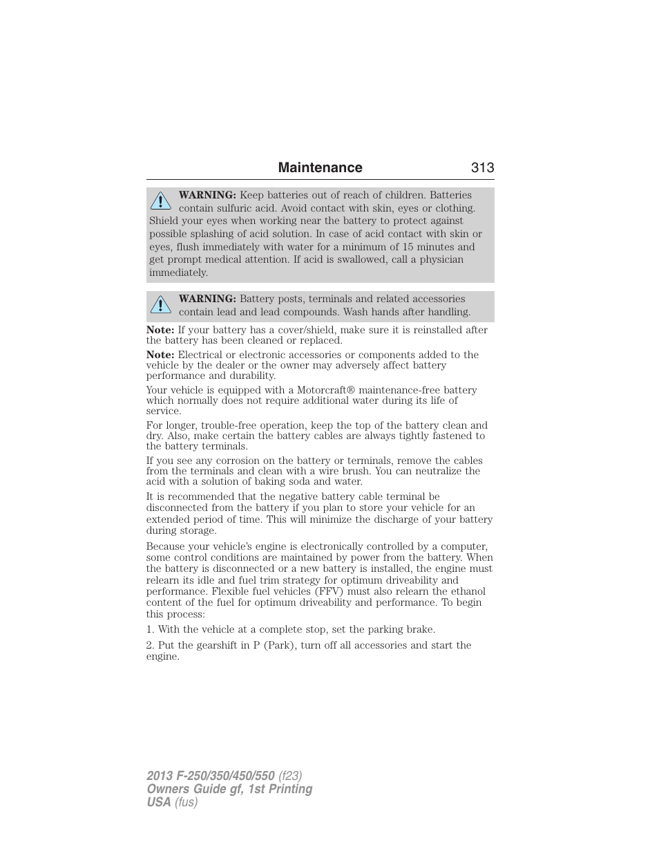 Maintenance 313 | FORD 2013 F-550 v.1 User Manual | Page 314 / 563