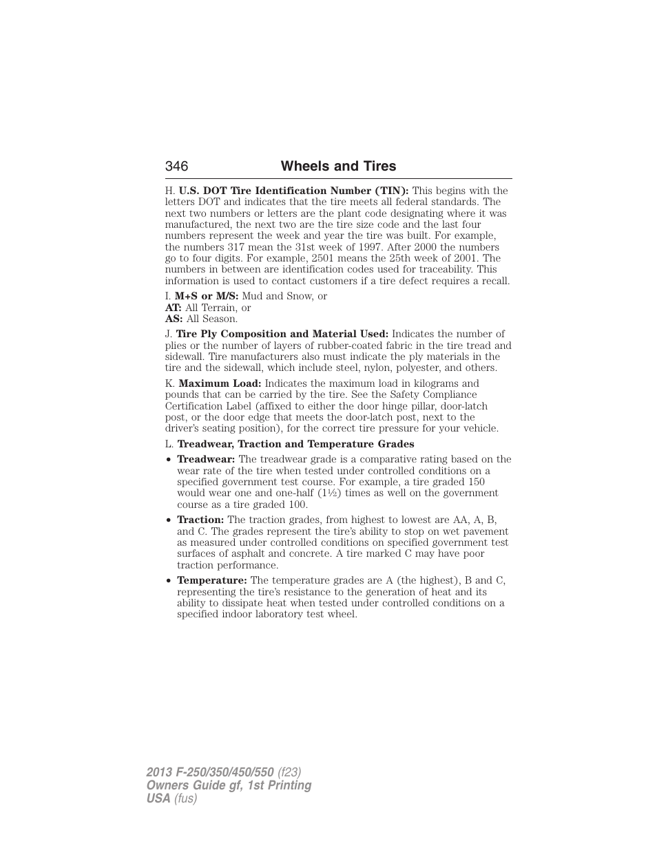 346 wheels and tires | FORD 2013 F-550 v.1 User Manual | Page 347 / 563