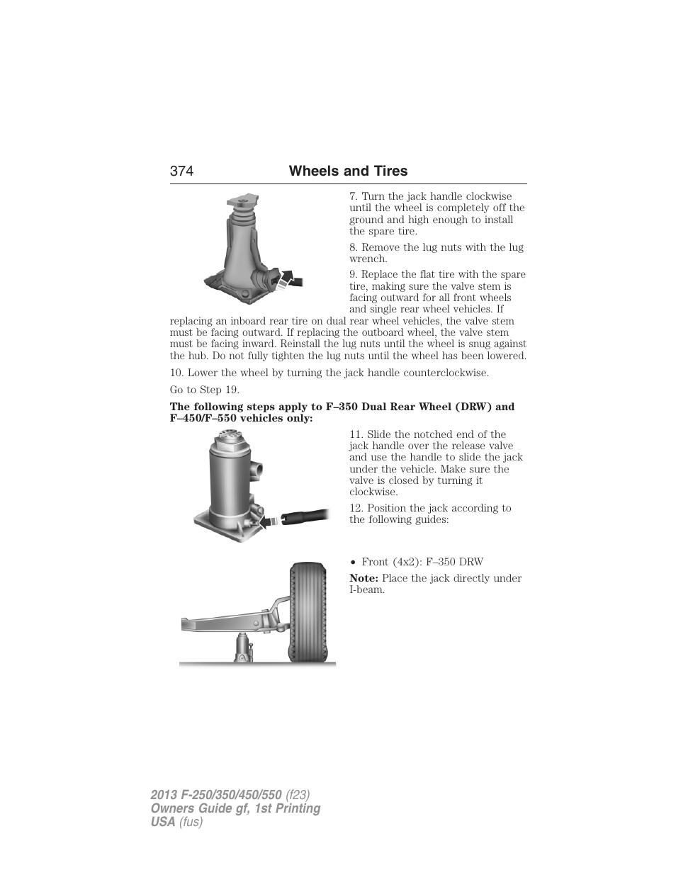 374 wheels and tires | FORD 2013 F-550 v.1 User Manual | Page 375 / 563