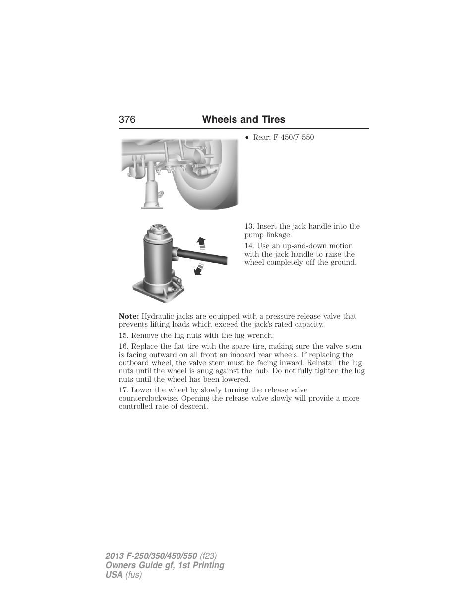 376 wheels and tires | FORD 2013 F-550 v.1 User Manual | Page 377 / 563