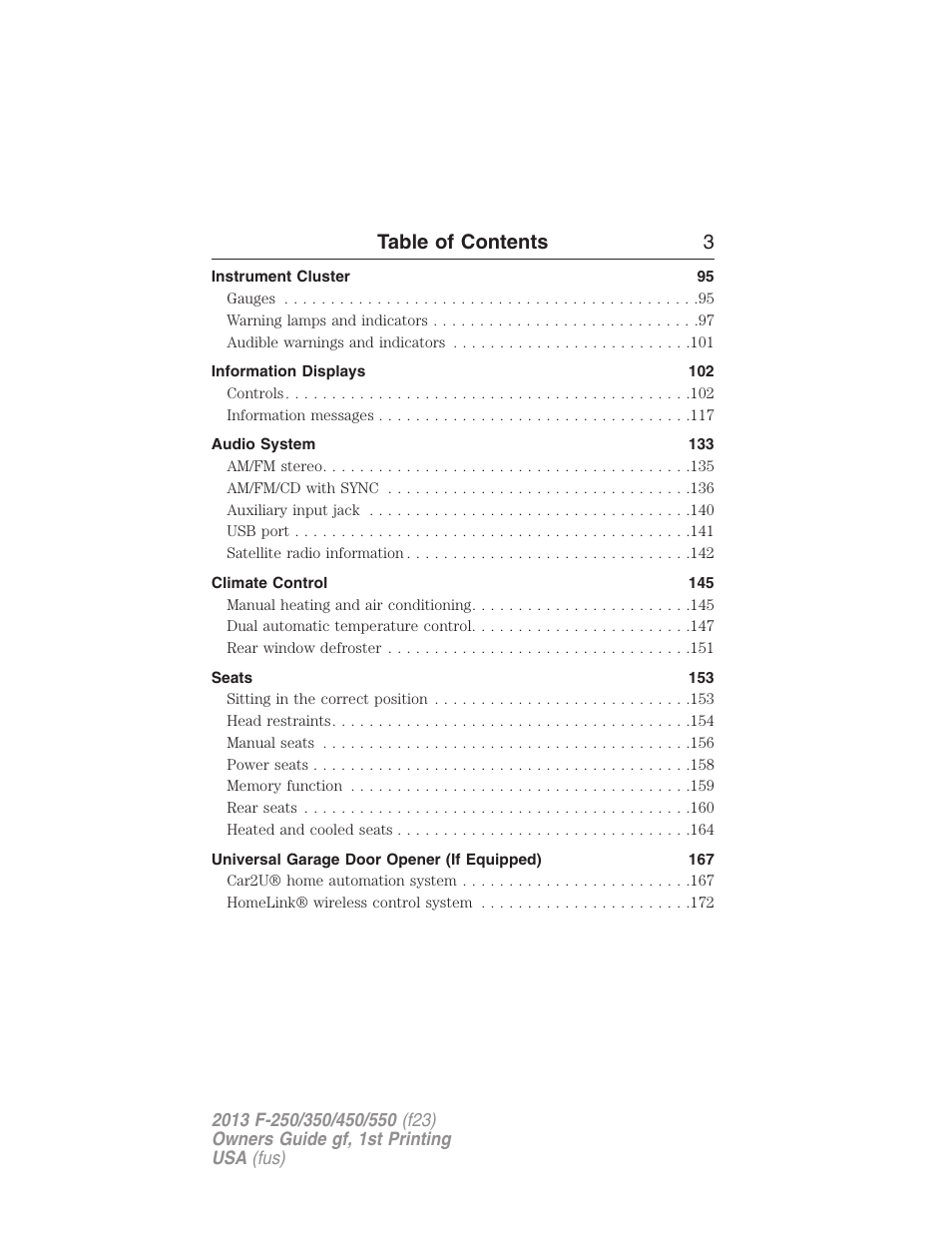 Table of contents 3 | FORD 2013 F-550 v.1 User Manual | Page 4 / 563
