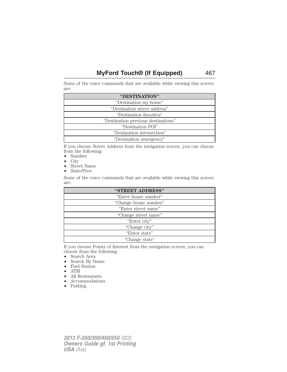 Myford touch® (if equipped) 467 | FORD 2013 F-550 v.1 User Manual | Page 468 / 563