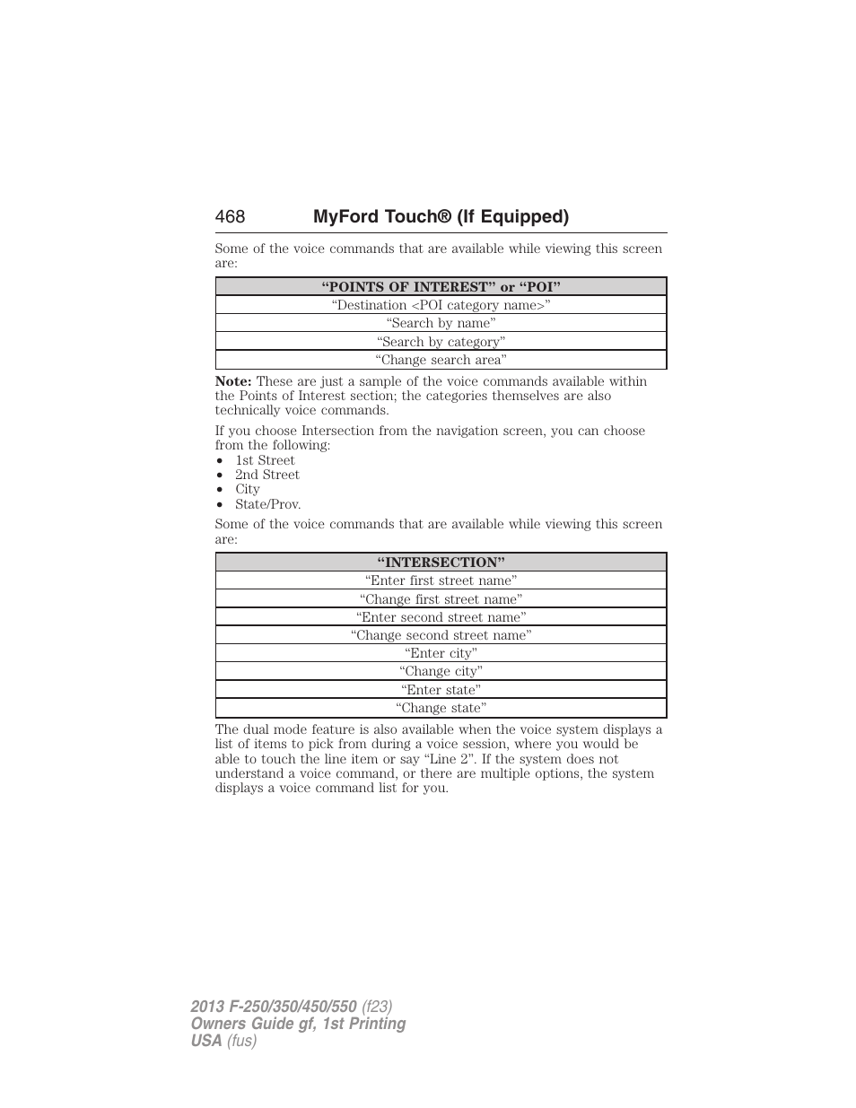 468 myford touch® (if equipped) | FORD 2013 F-550 v.1 User Manual | Page 469 / 563