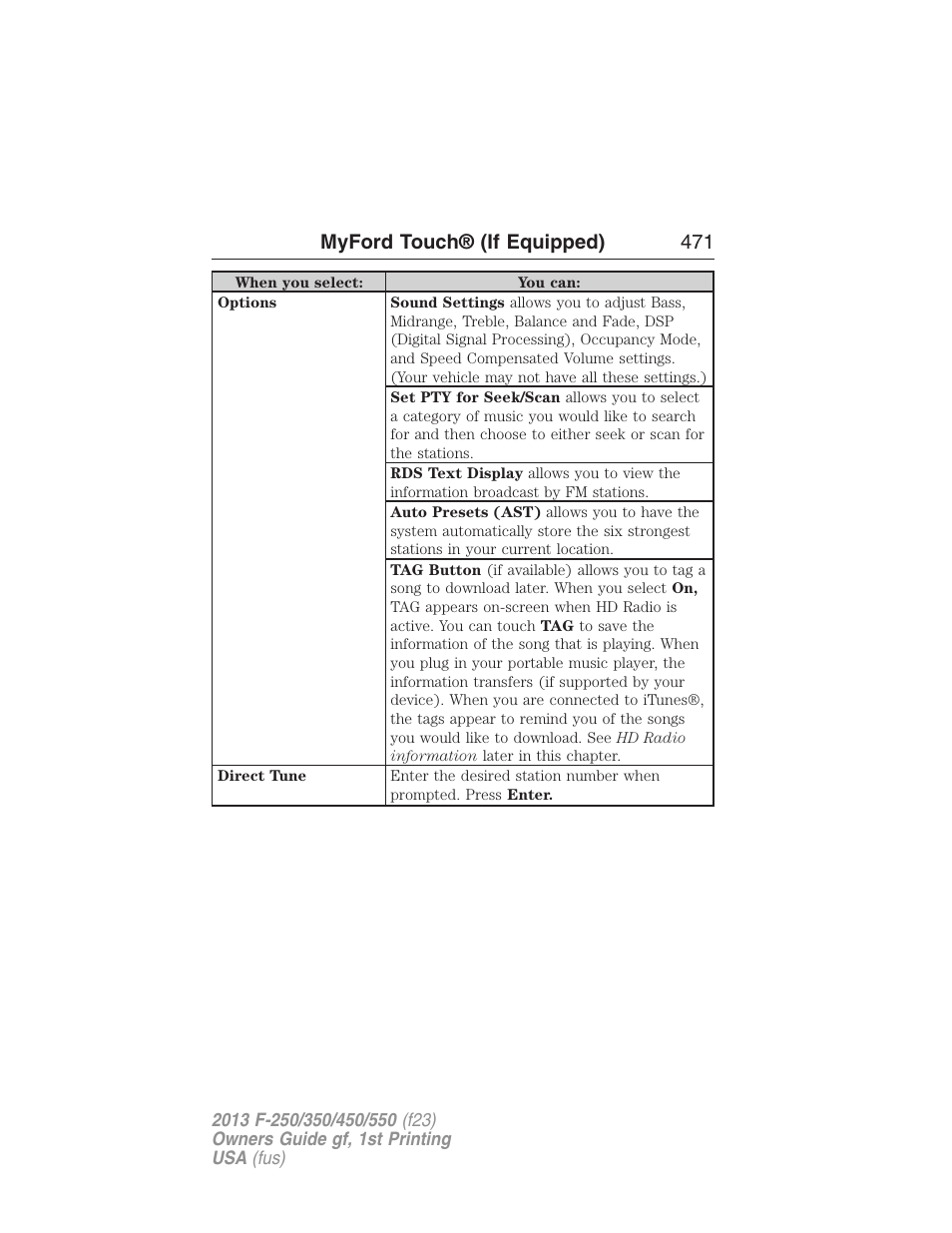 Myford touch® (if equipped) 471 | FORD 2013 F-550 v.1 User Manual | Page 472 / 563