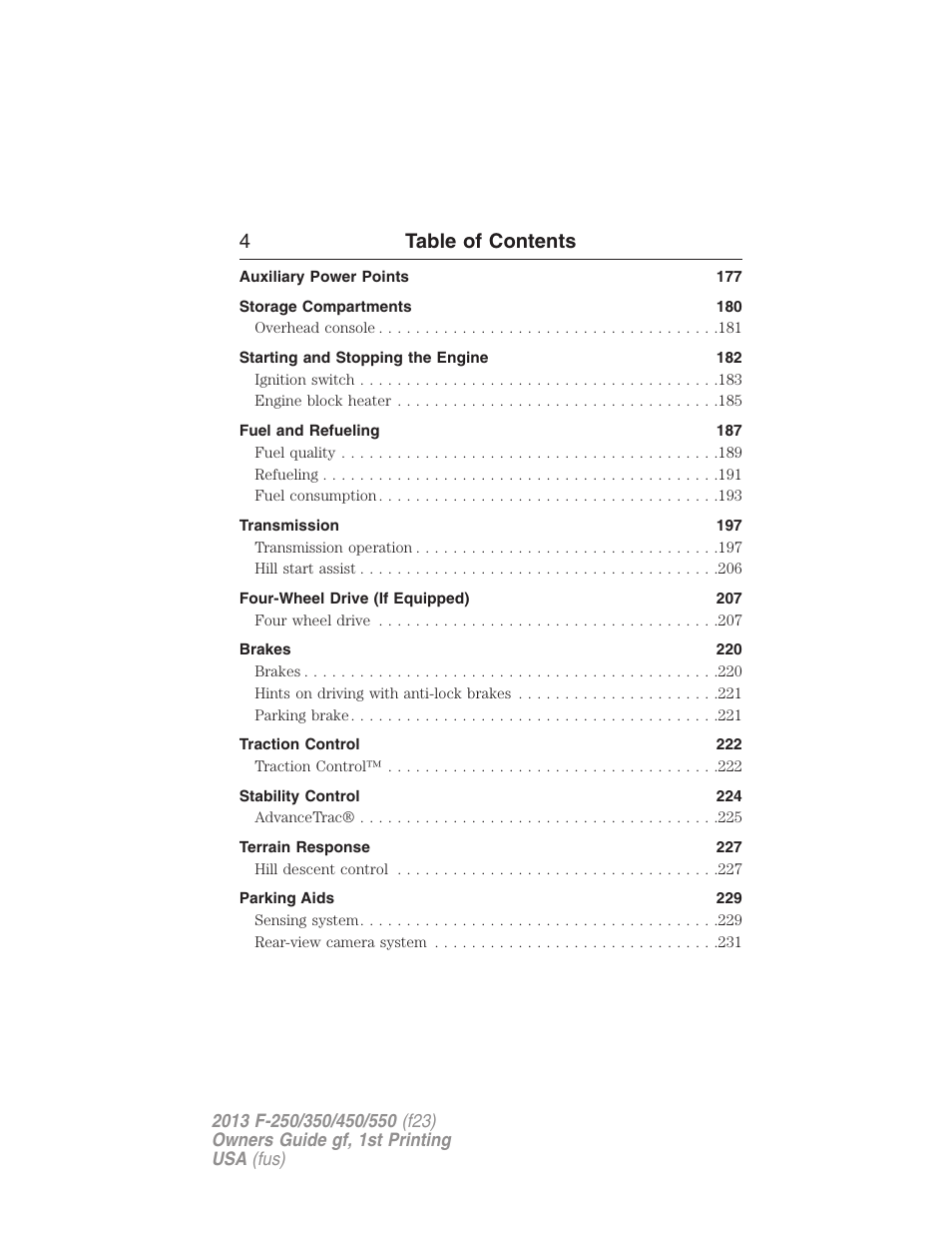 4table of contents | FORD 2013 F-550 v.1 User Manual | Page 5 / 563