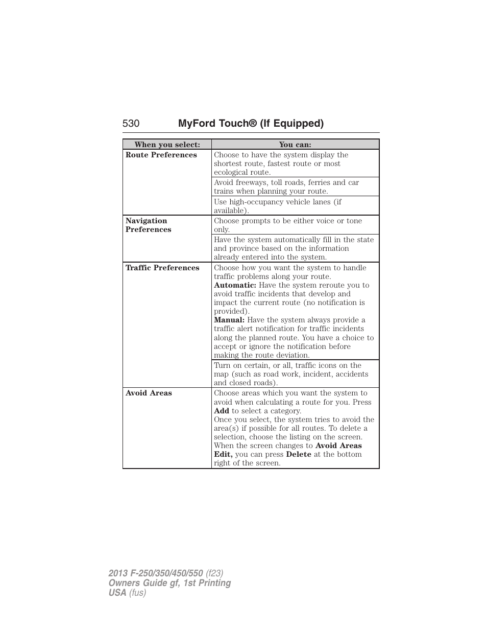 530 myford touch® (if equipped) | FORD 2013 F-550 v.1 User Manual | Page 531 / 563