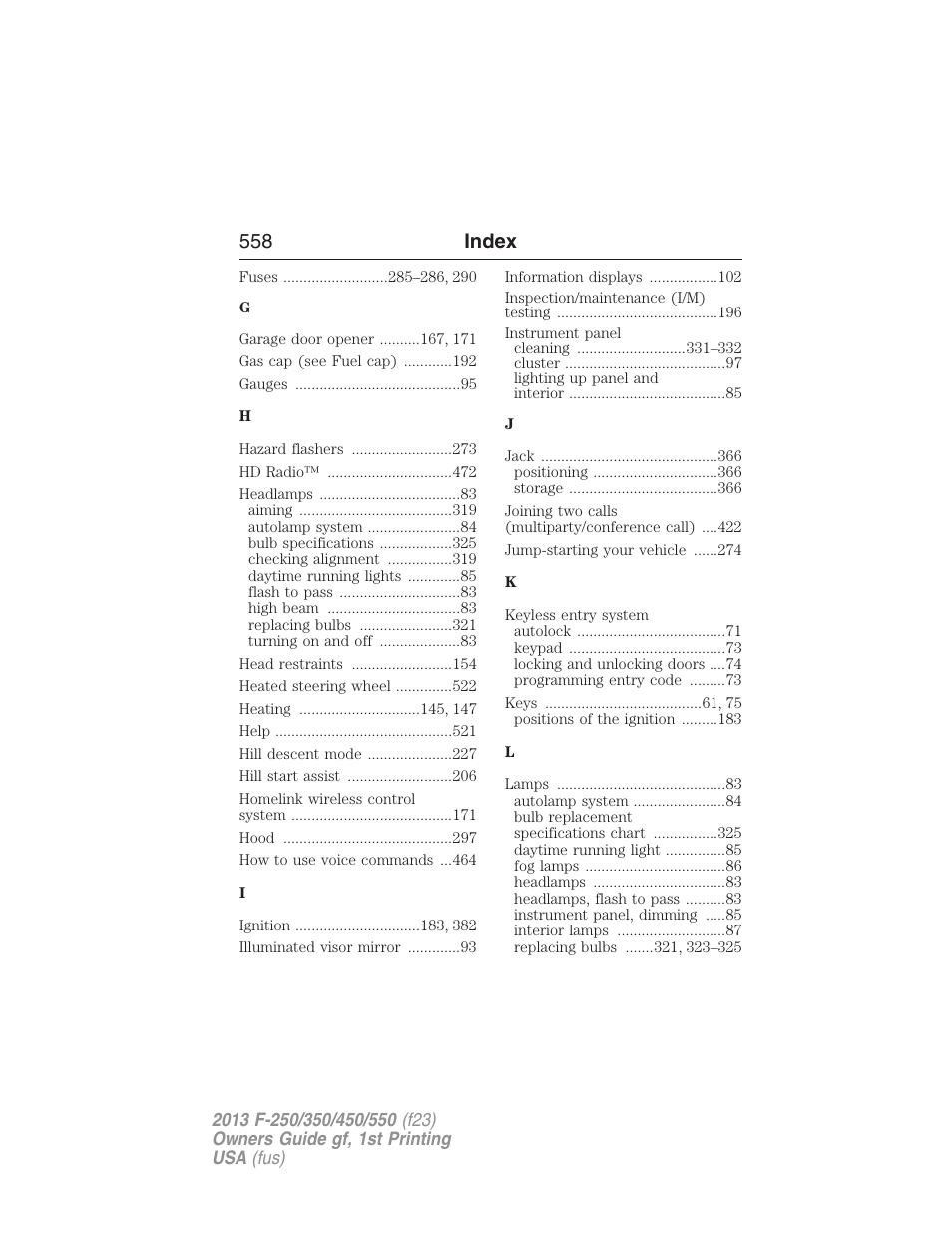 558 index | FORD 2013 F-550 v.1 User Manual | Page 559 / 563