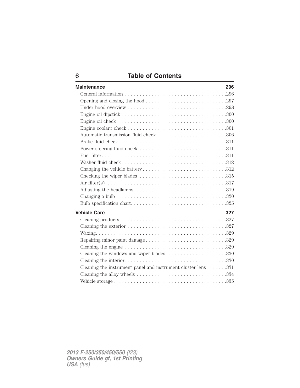 6table of contents | FORD 2013 F-550 v.1 User Manual | Page 7 / 563