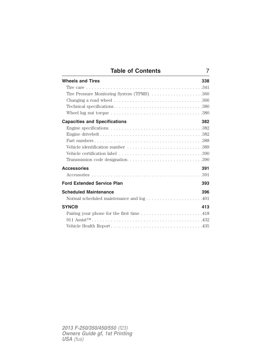 Table of contents 7 | FORD 2013 F-550 v.1 User Manual | Page 8 / 563