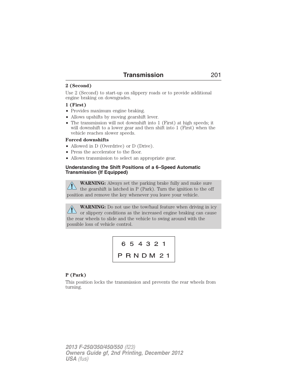 Transmission 201 | FORD 2013 F-550 v.2 User Manual | Page 202 / 579