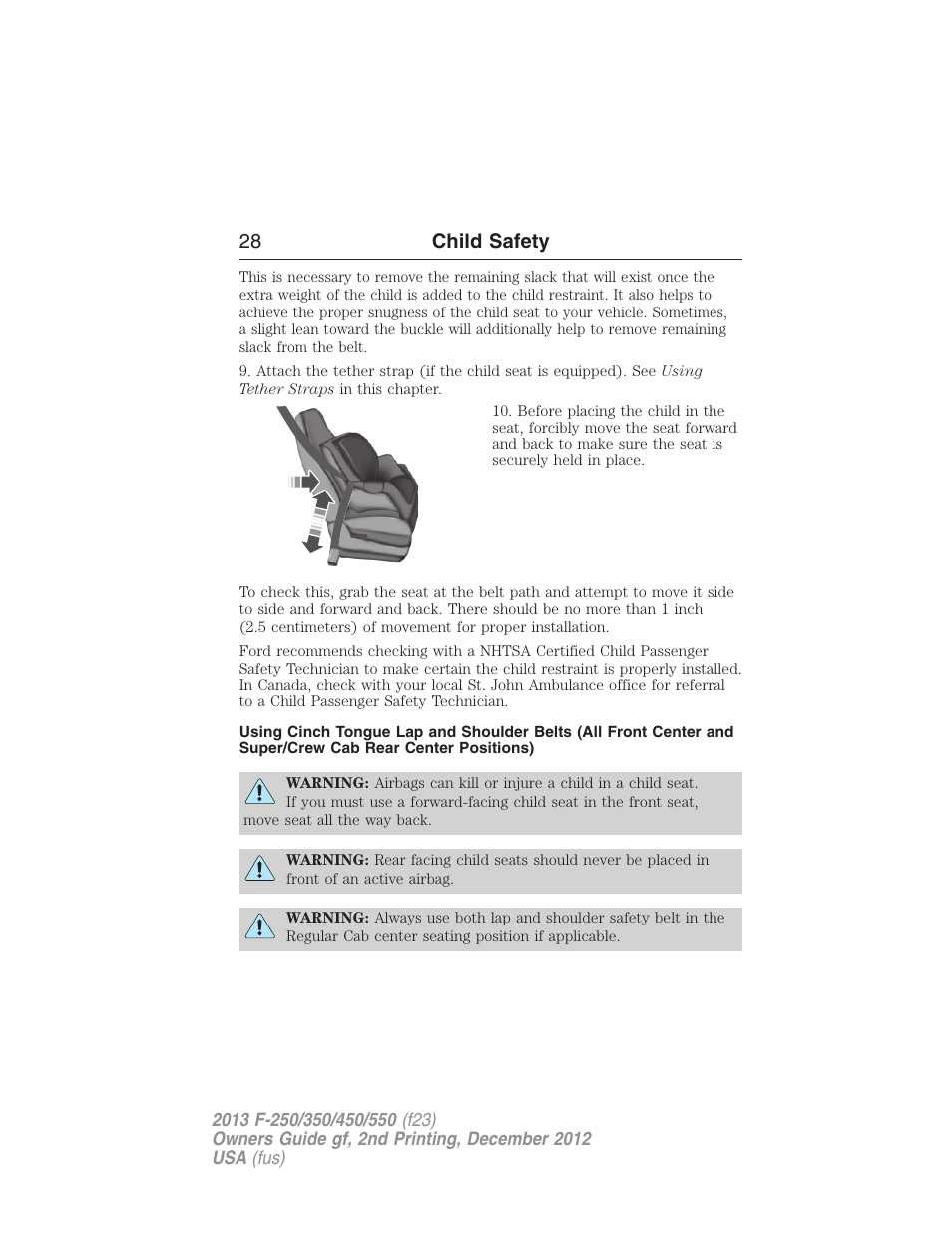 28 child safety | FORD 2013 F-550 v.2 User Manual | Page 29 / 579
