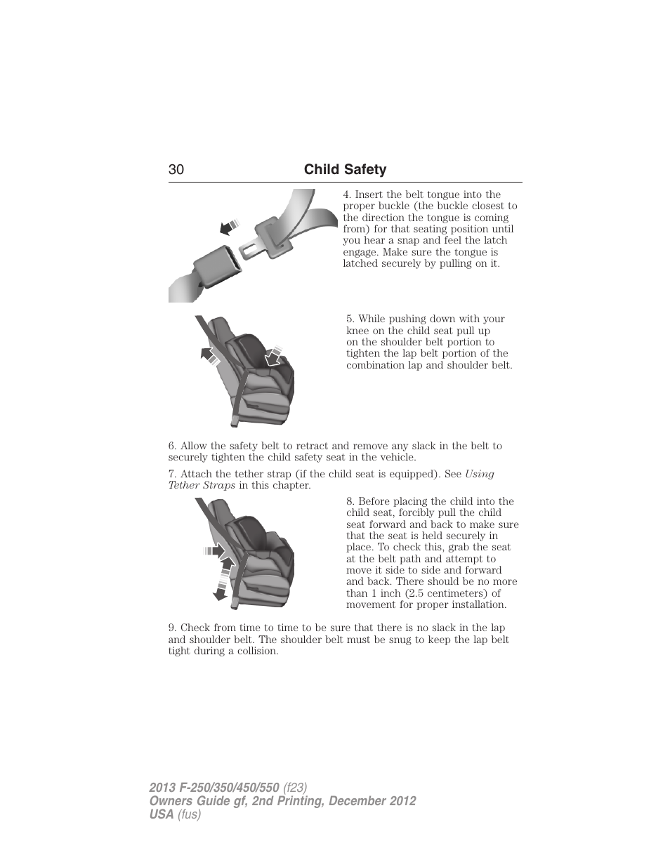 30 child safety | FORD 2013 F-550 v.2 User Manual | Page 31 / 579