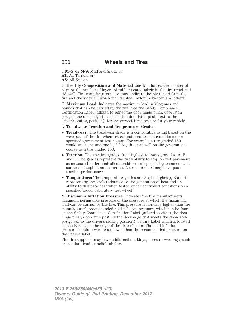 350 wheels and tires | FORD 2013 F-550 v.2 User Manual | Page 351 / 579