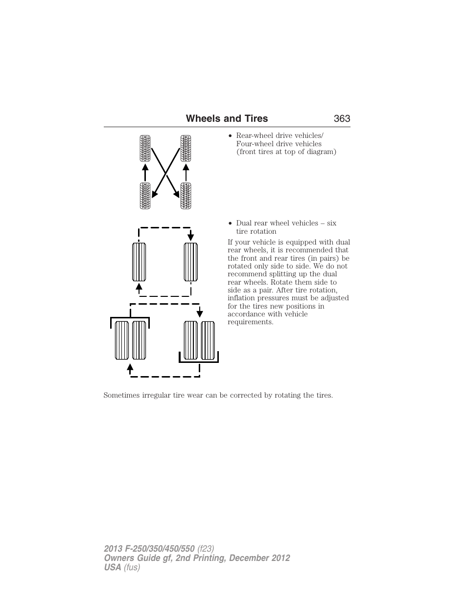 Wheels and tires 363 | FORD 2013 F-550 v.2 User Manual | Page 364 / 579