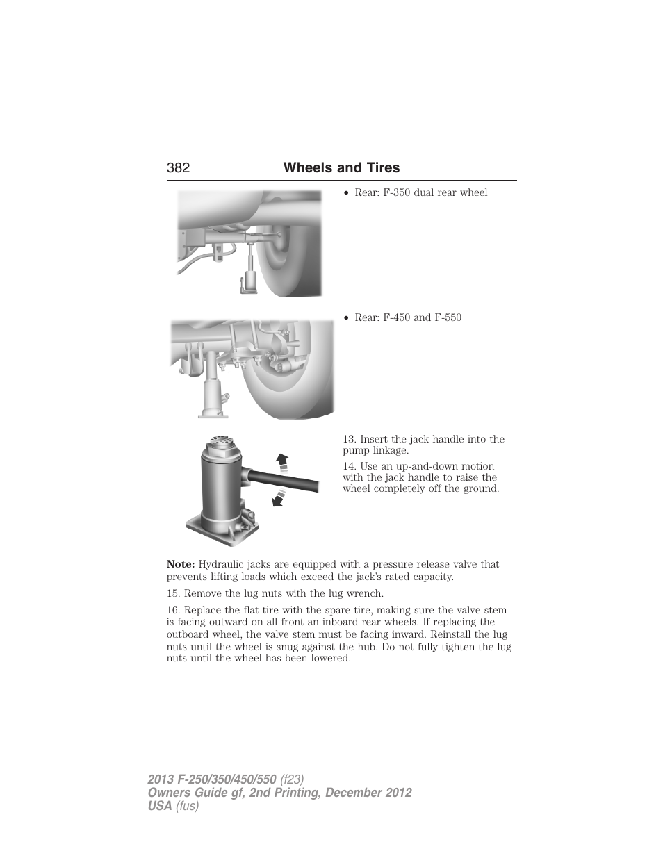 382 wheels and tires | FORD 2013 F-550 v.2 User Manual | Page 383 / 579