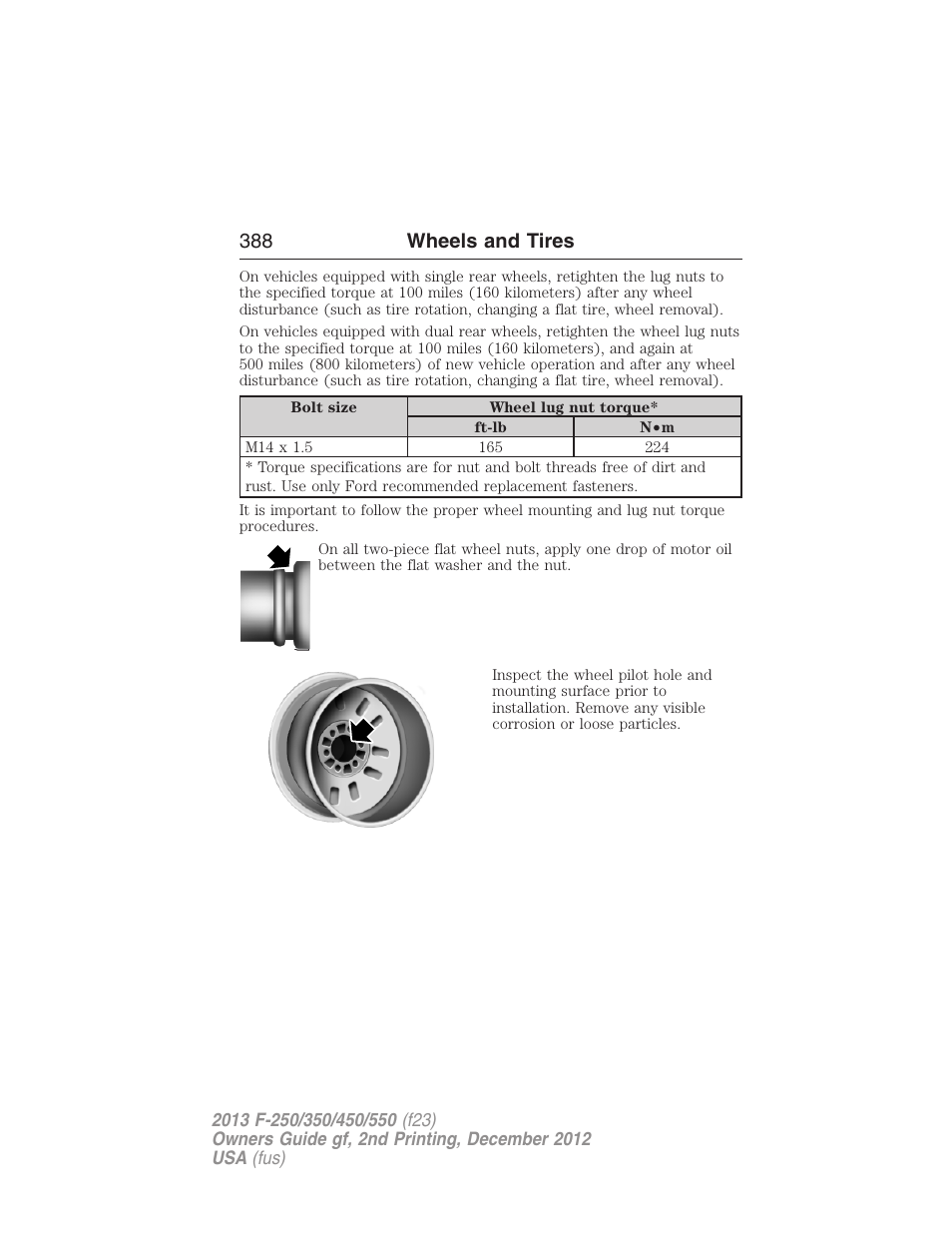 388 wheels and tires | FORD 2013 F-550 v.2 User Manual | Page 389 / 579