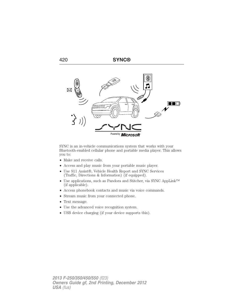 Sync | FORD 2013 F-550 v.2 User Manual | Page 421 / 579