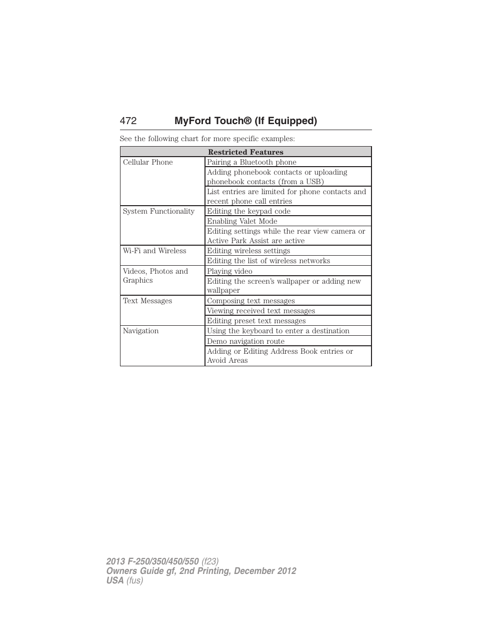 472 myford touch® (if equipped) | FORD 2013 F-550 v.2 User Manual | Page 473 / 579