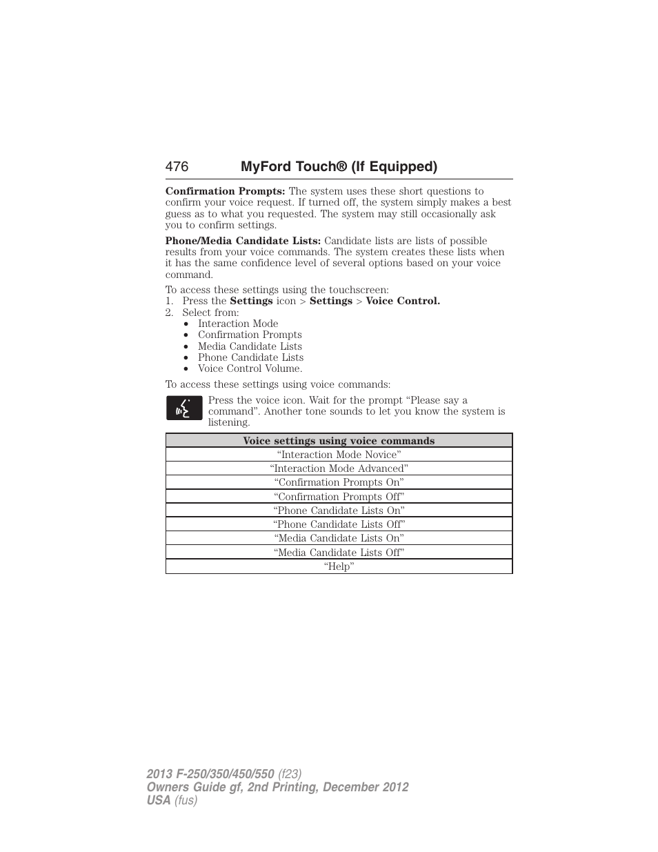476 myford touch® (if equipped) | FORD 2013 F-550 v.2 User Manual | Page 477 / 579