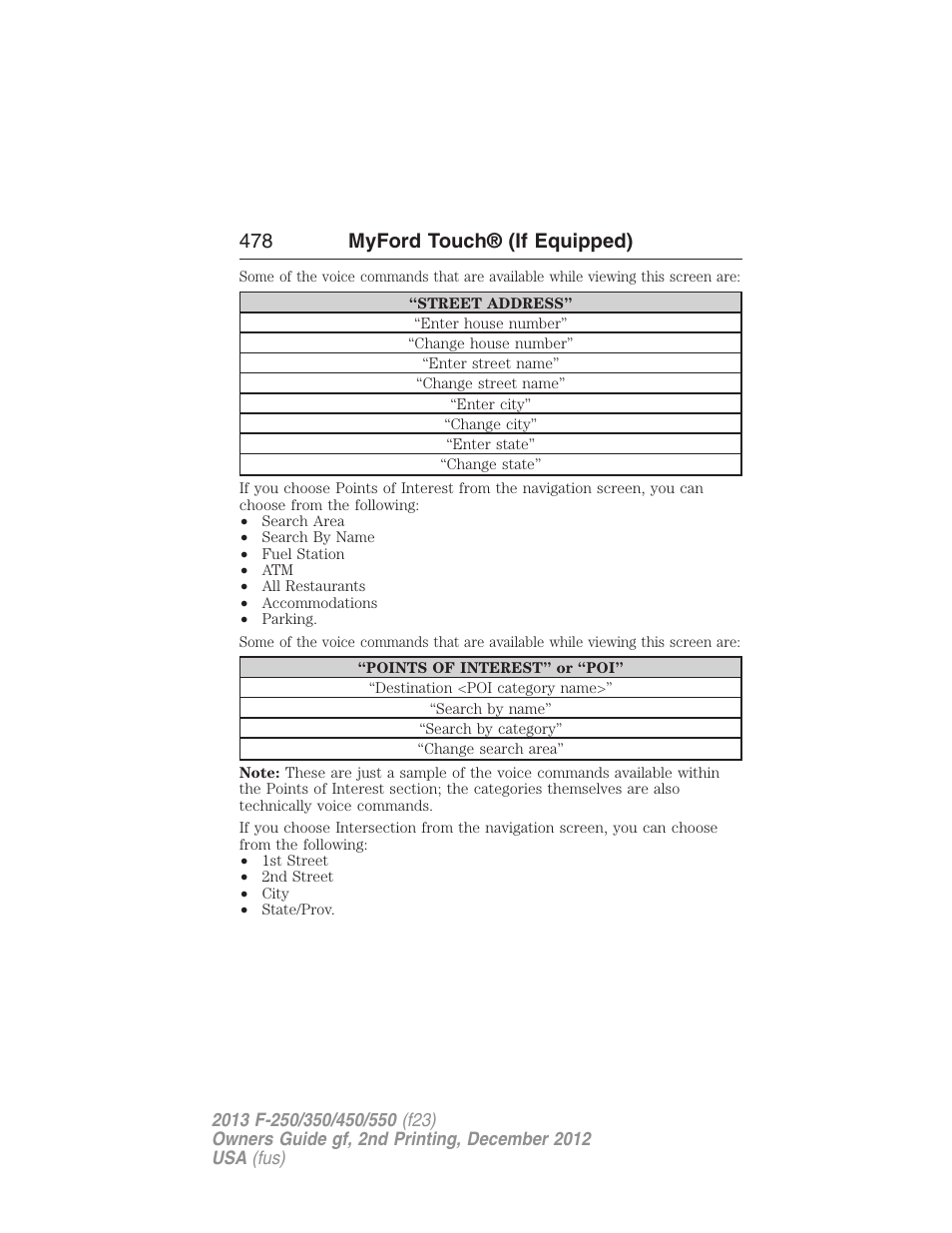 478 myford touch® (if equipped) | FORD 2013 F-550 v.2 User Manual | Page 479 / 579