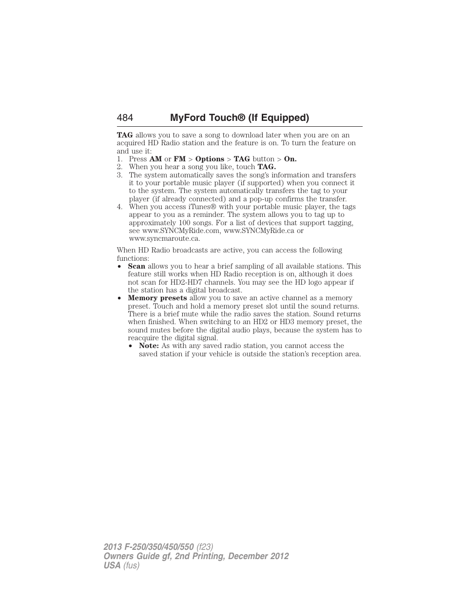 484 myford touch® (if equipped) | FORD 2013 F-550 v.2 User Manual | Page 485 / 579