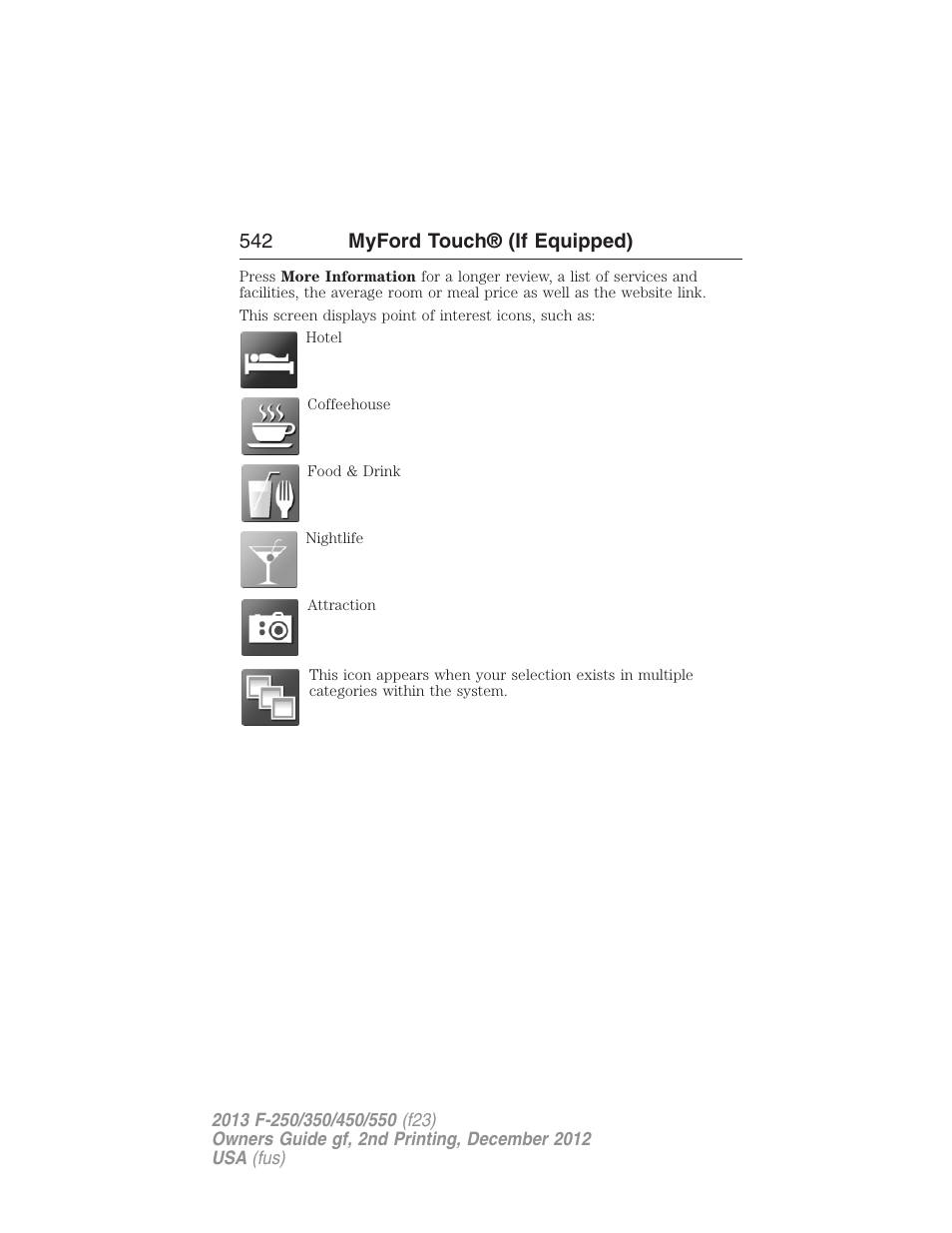 542 myford touch® (if equipped) | FORD 2013 F-550 v.2 User Manual | Page 543 / 579