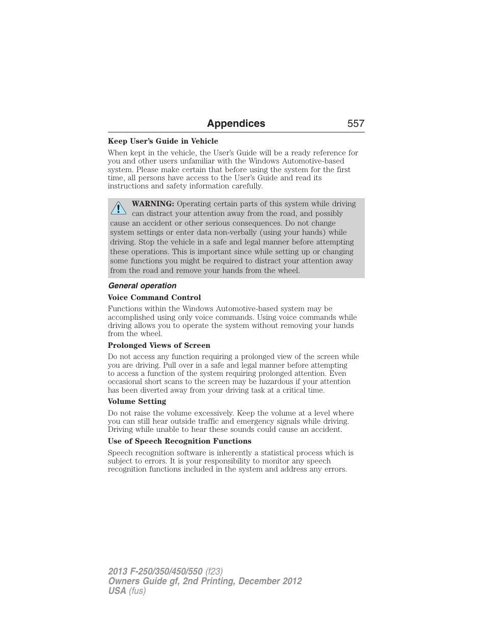 General operation, Appendices 557 | FORD 2013 F-550 v.2 User Manual | Page 558 / 579