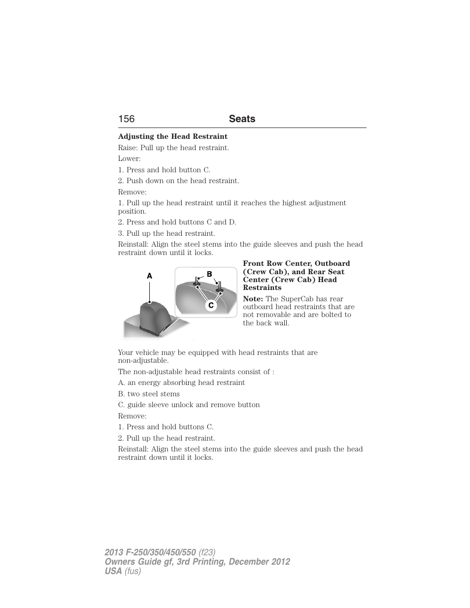 156 seats | FORD 2013 F-550 v.3 User Manual | Page 157 / 577