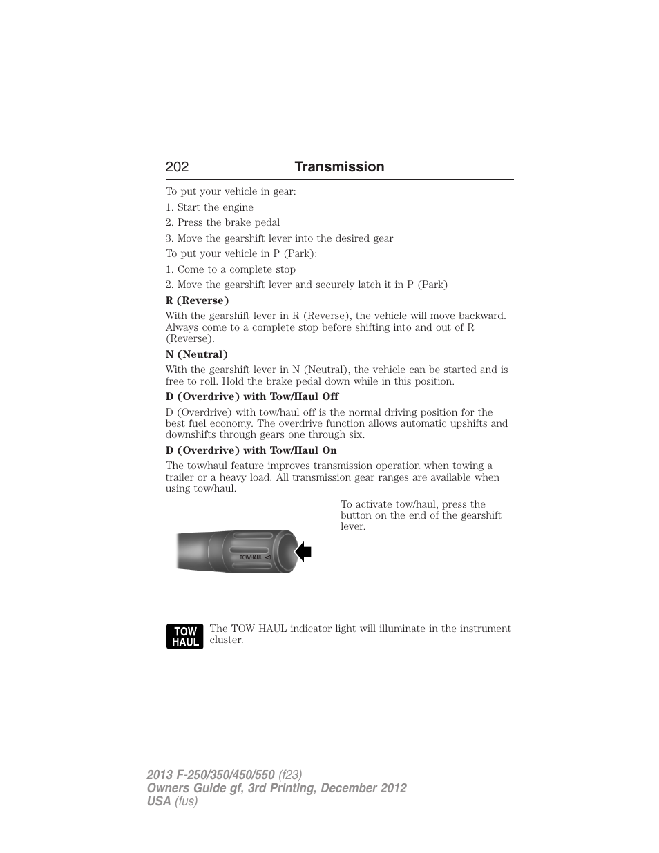 202 transmission | FORD 2013 F-550 v.3 User Manual | Page 203 / 577