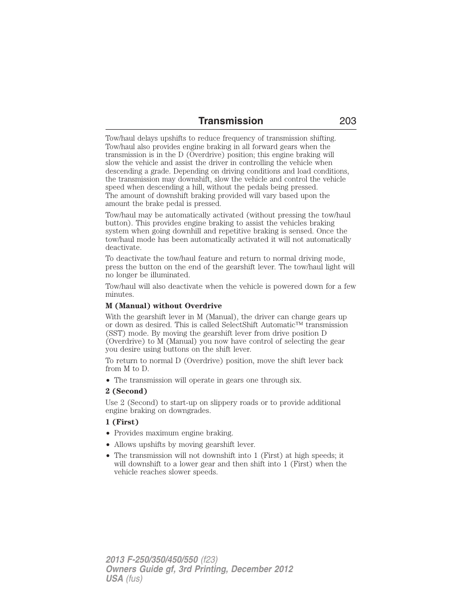 Transmission 203 | FORD 2013 F-550 v.3 User Manual | Page 204 / 577