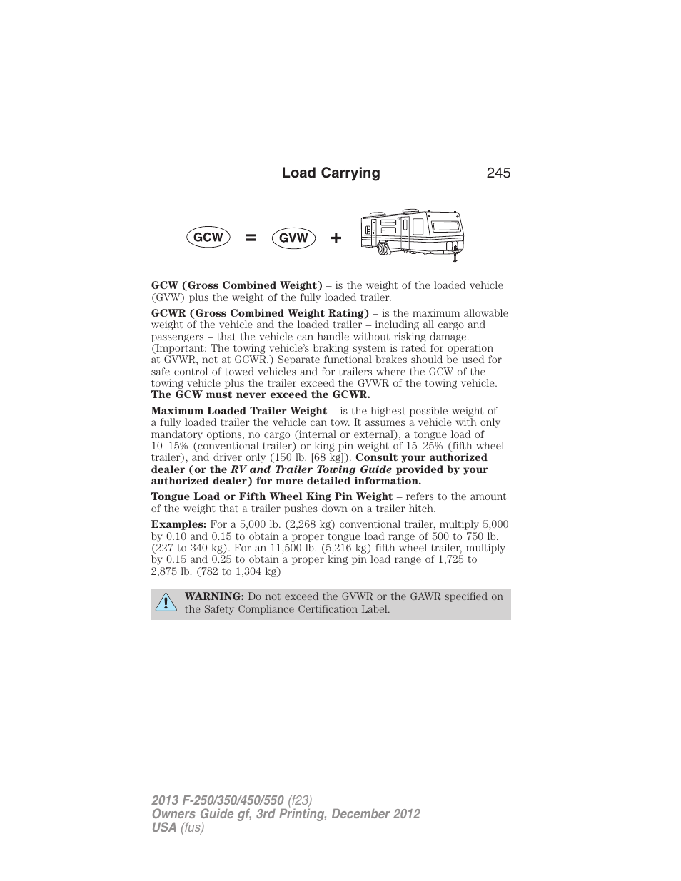 Load carrying 245 | FORD 2013 F-550 v.3 User Manual | Page 246 / 577