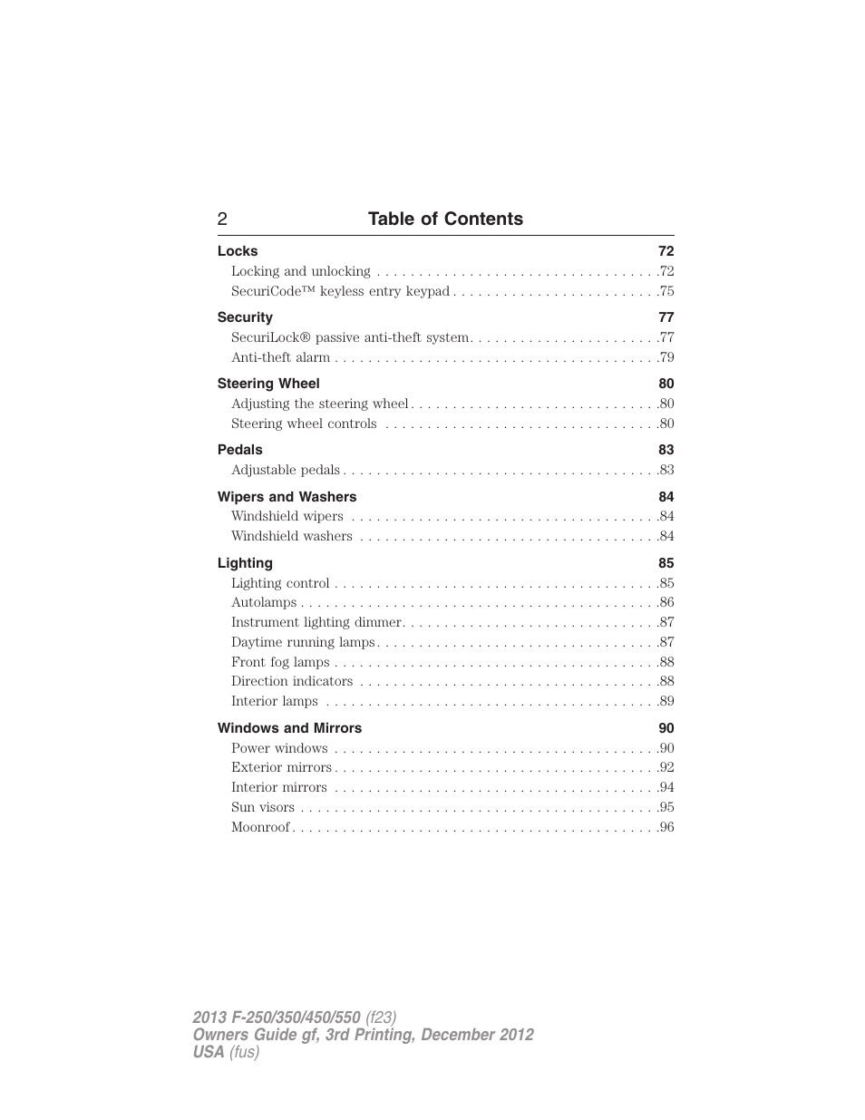 2table of contents | FORD 2013 F-550 v.3 User Manual | Page 3 / 577