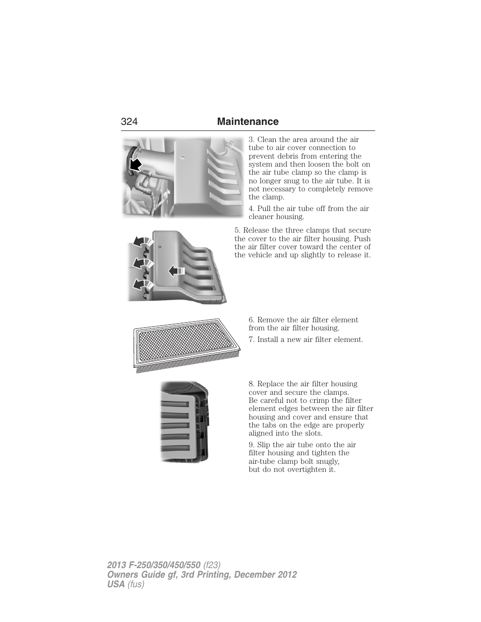 324 maintenance | FORD 2013 F-550 v.3 User Manual | Page 325 / 577