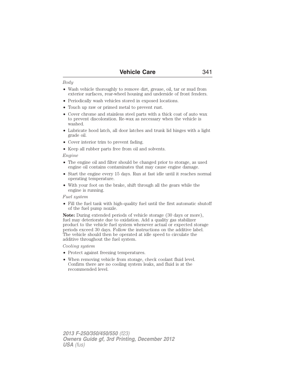 Vehicle care 341 | FORD 2013 F-550 v.3 User Manual | Page 342 / 577