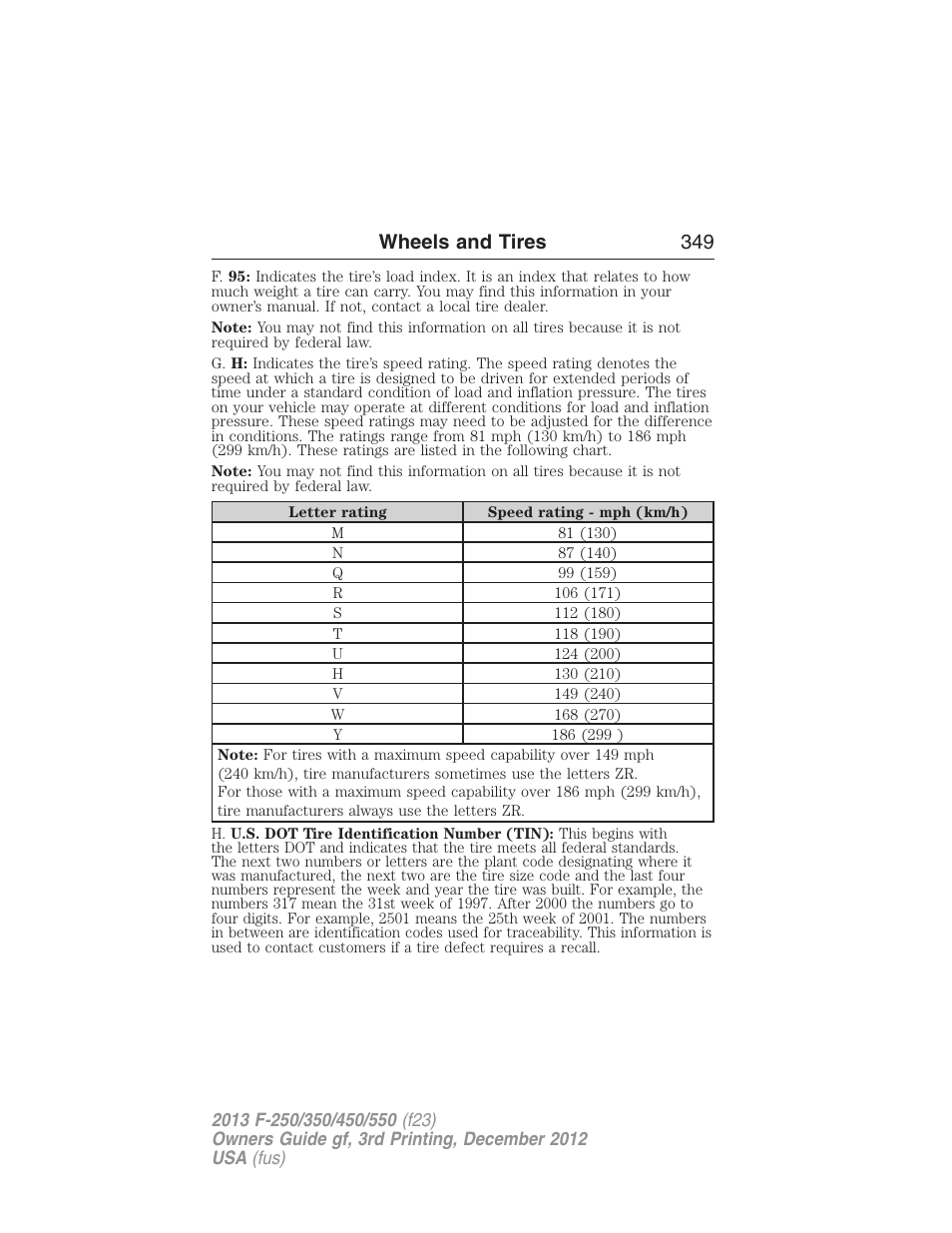 Wheels and tires 349 | FORD 2013 F-550 v.3 User Manual | Page 350 / 577