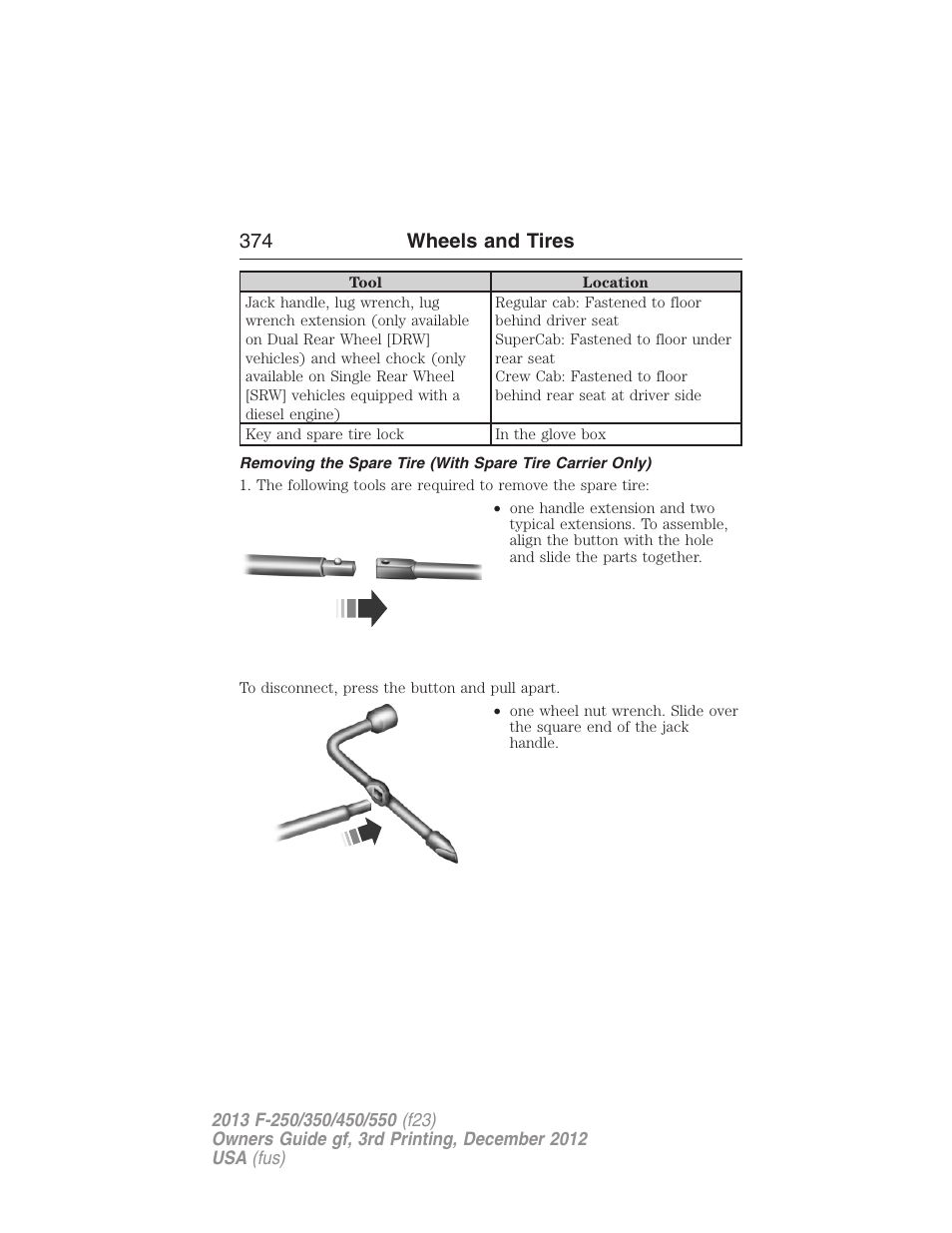 374 wheels and tires | FORD 2013 F-550 v.3 User Manual | Page 375 / 577