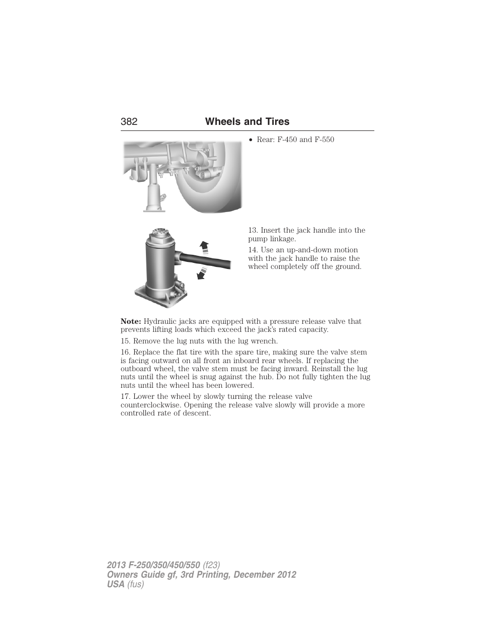 382 wheels and tires | FORD 2013 F-550 v.3 User Manual | Page 383 / 577