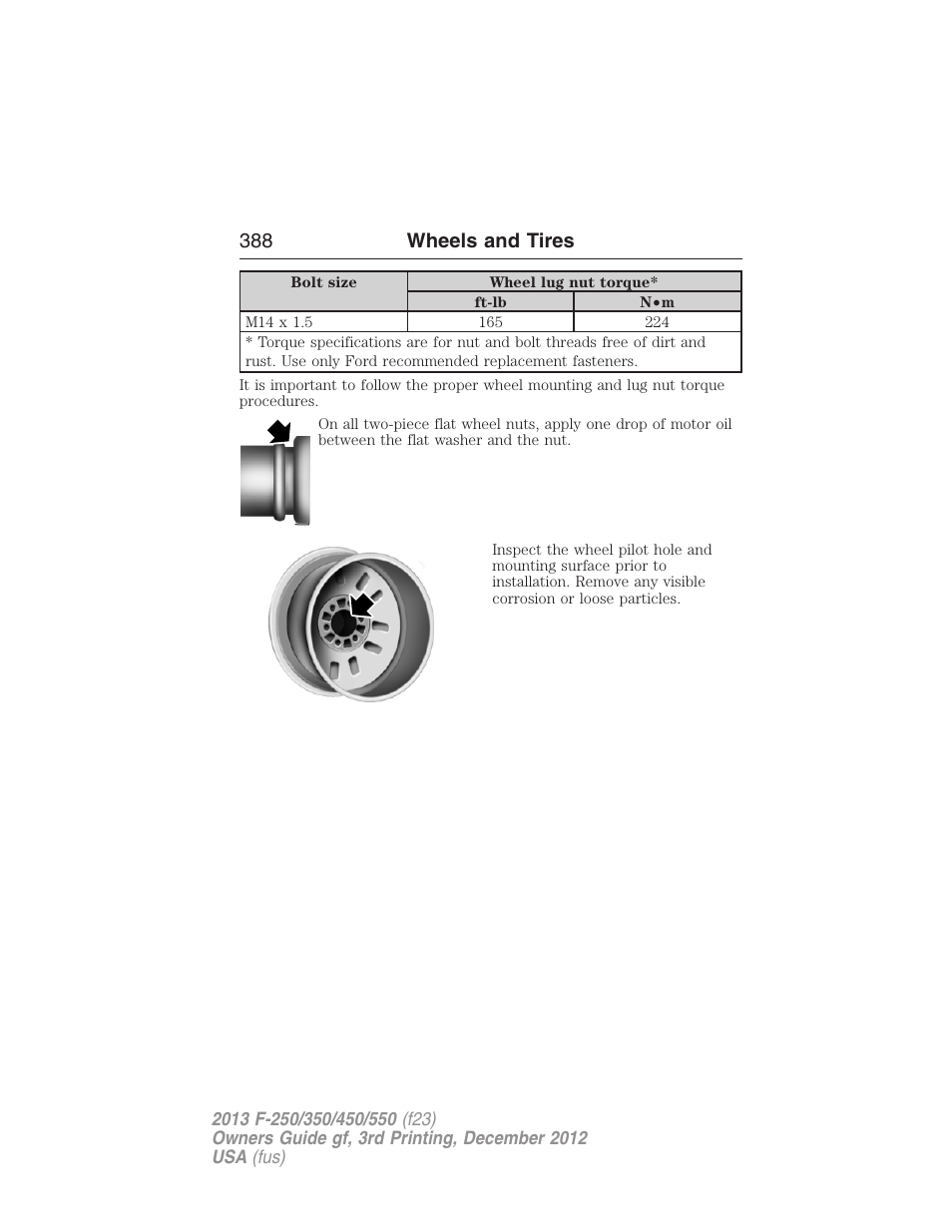 388 wheels and tires | FORD 2013 F-550 v.3 User Manual | Page 389 / 577