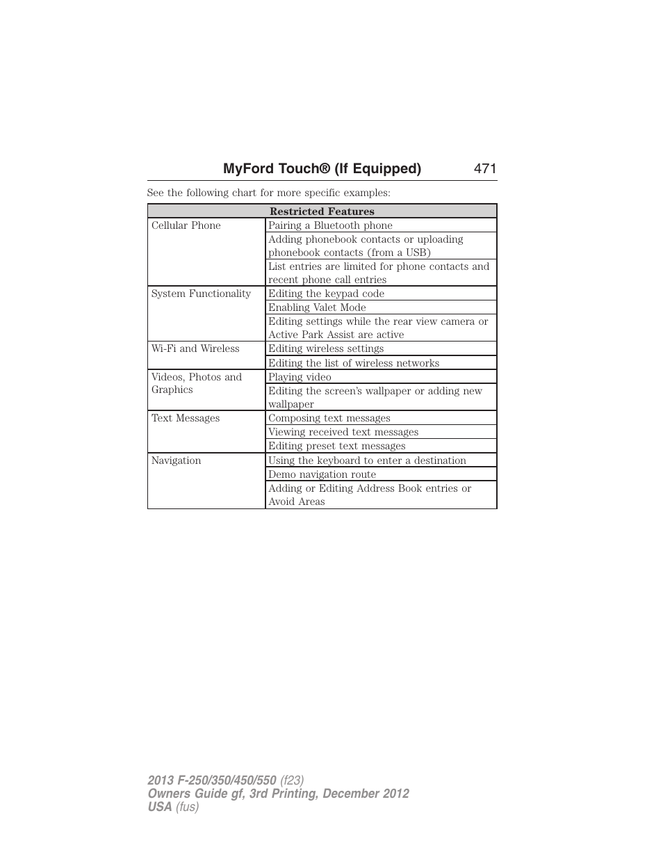 Myford touch® (if equipped) 471 | FORD 2013 F-550 v.3 User Manual | Page 472 / 577