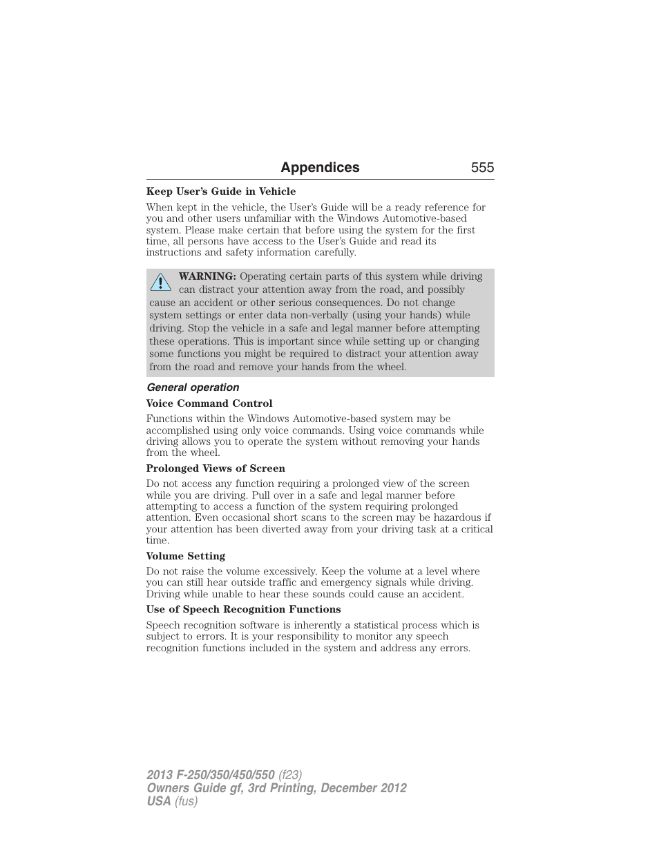 General operation, Appendices 555 | FORD 2013 F-550 v.3 User Manual | Page 556 / 577