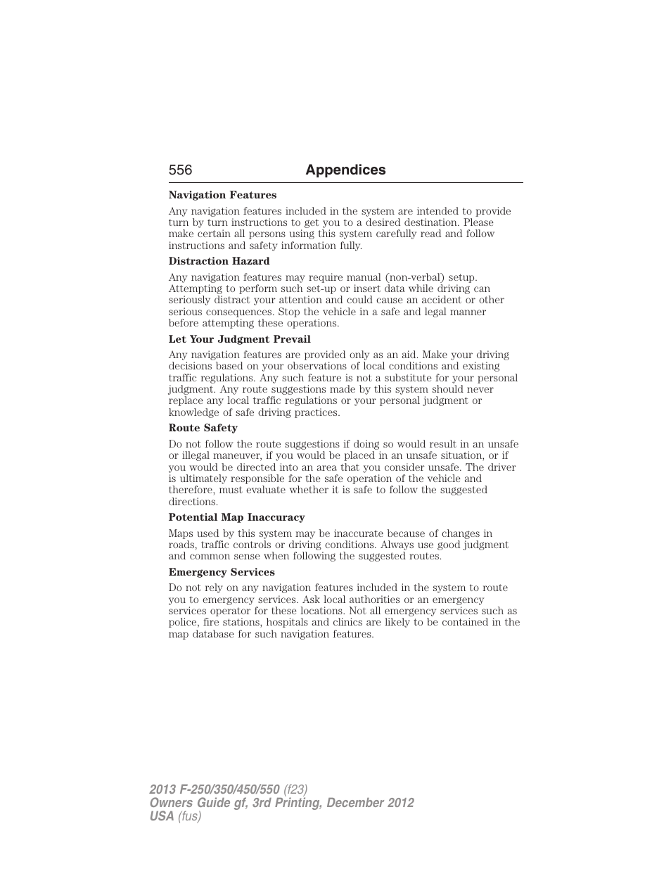 556 appendices | FORD 2013 F-550 v.3 User Manual | Page 557 / 577